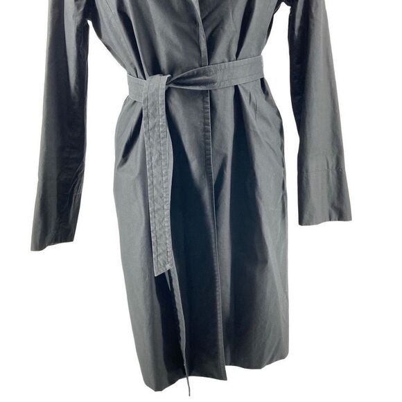 Banana Republic Women’s Black Cotton Belted Trench Coat Medium - Picture 2 of 15